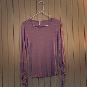 Free People stretchy, waffle knit, long sleeve top